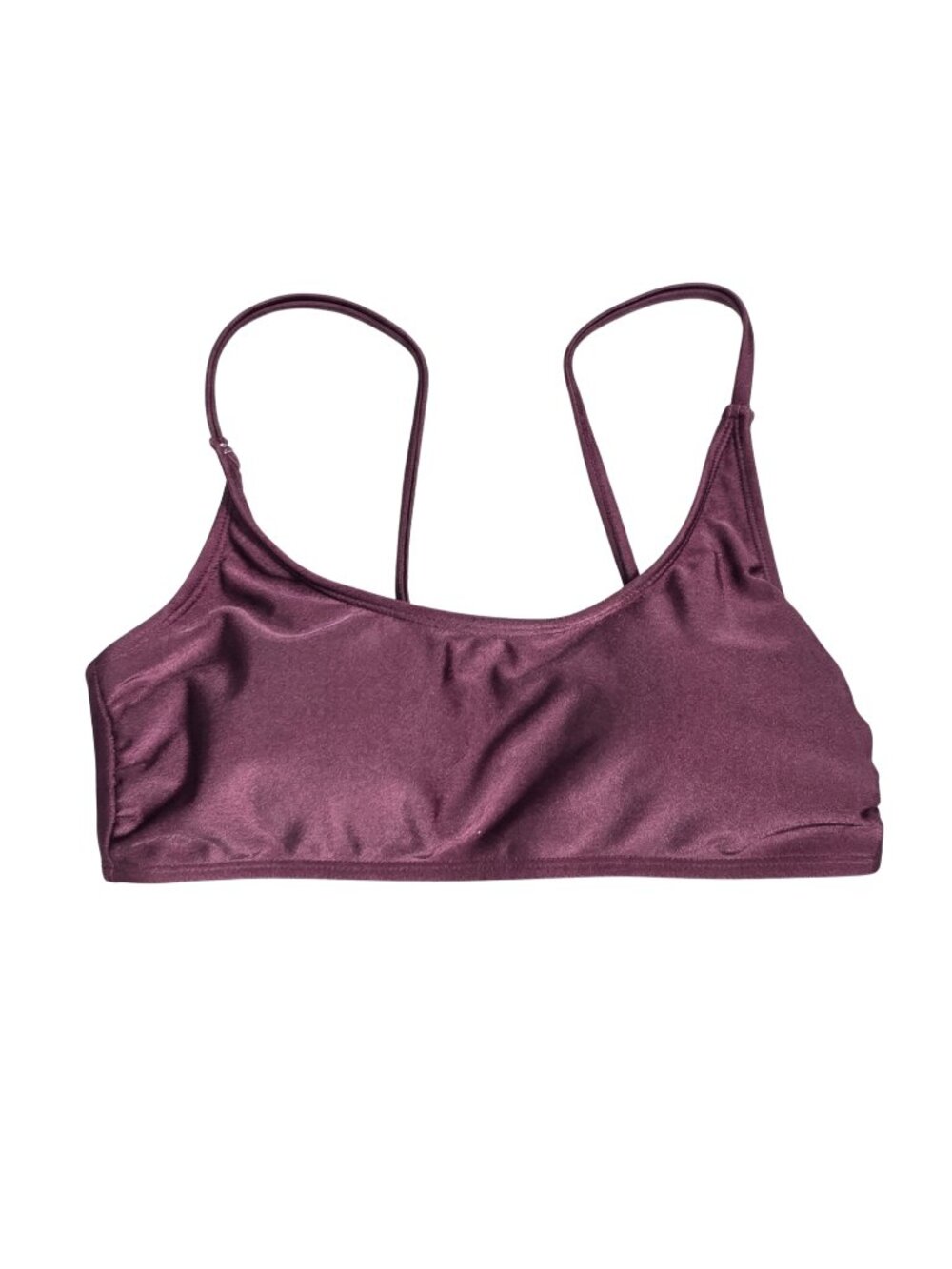 NWT | C&C California | Burgundy Shimmer Scoop Neck Bikini Top | Small